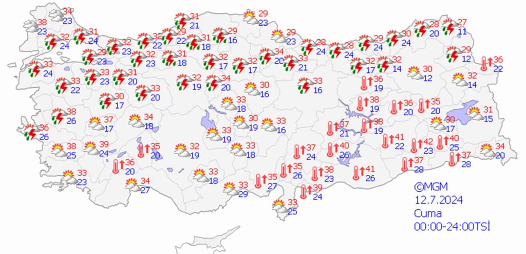 12 temmuz 2024 hava durumu