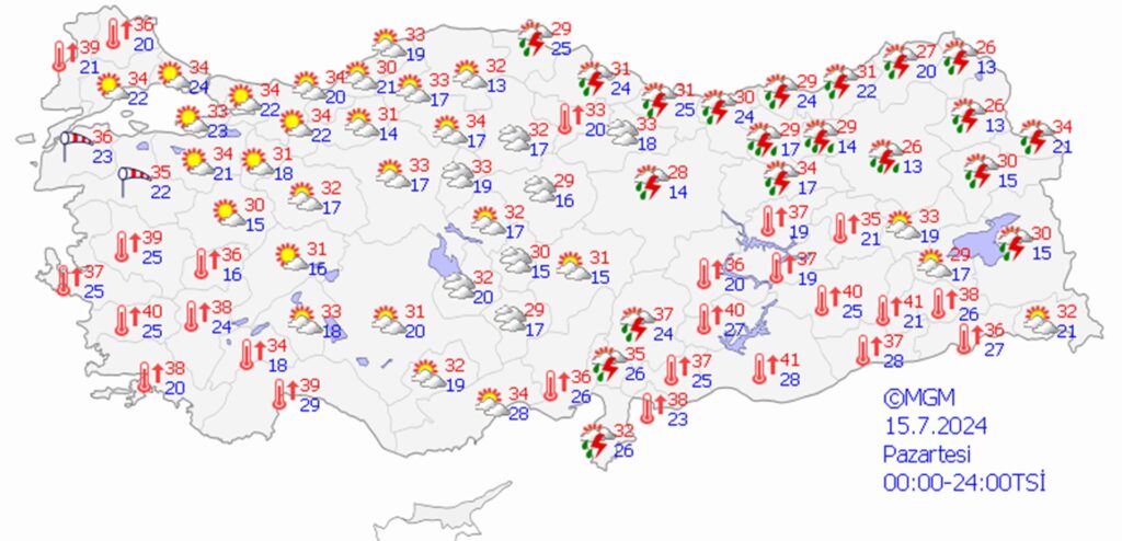 15 temmuz 2024 hava durumu