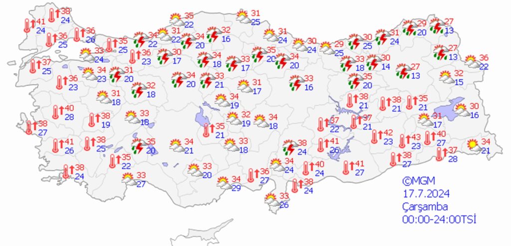 17 temmuz 2024 hava durumu