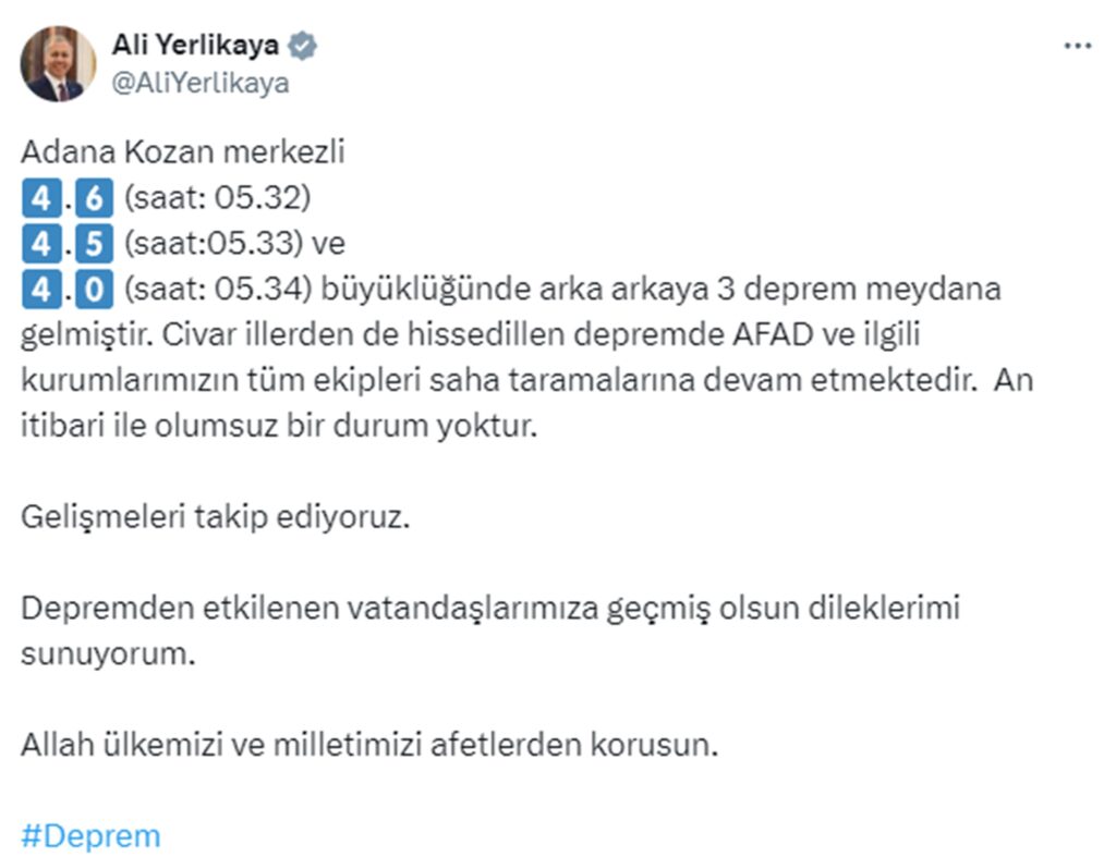 adana deprem