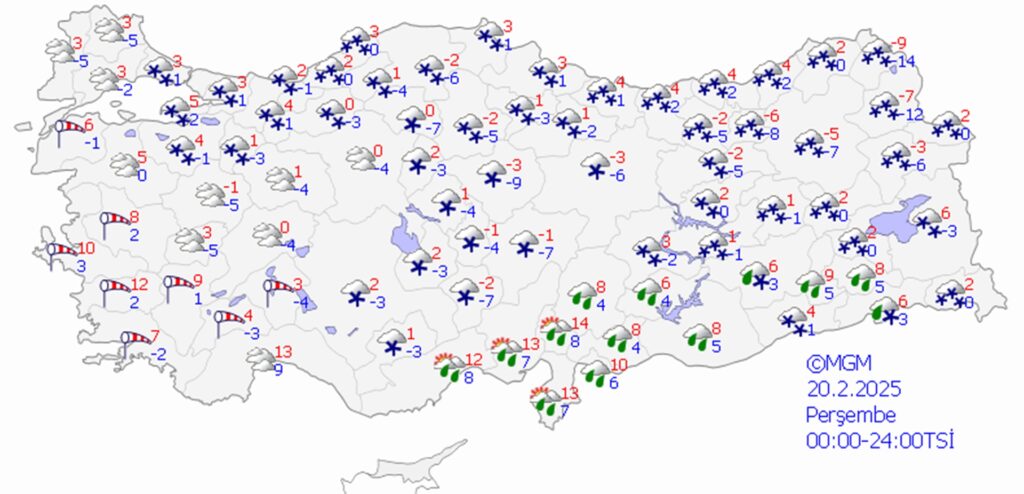 20 Şubat 2025 hava durumu
